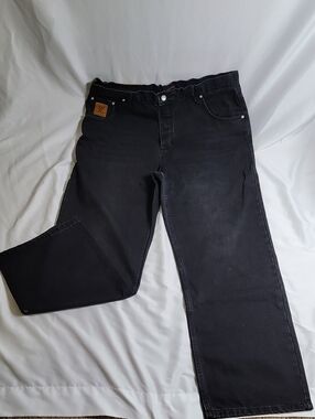 Louis Vuitton Men's Relaxed Jeans in Black with Brown Patch